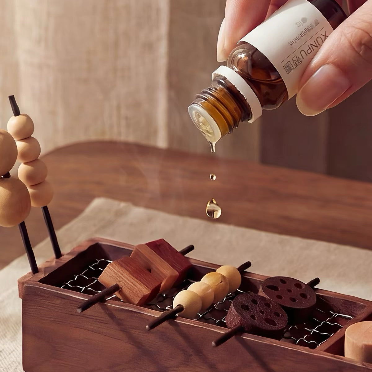 Cookout wooden aroma diffuser made from natural solid wood