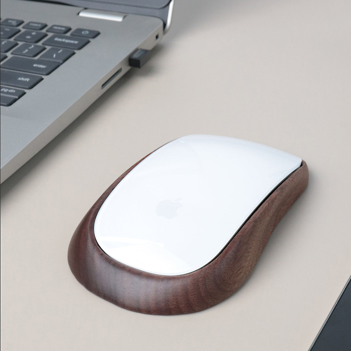 Cove Solid Wood Ergonomic Base for Apple Magic Mouse