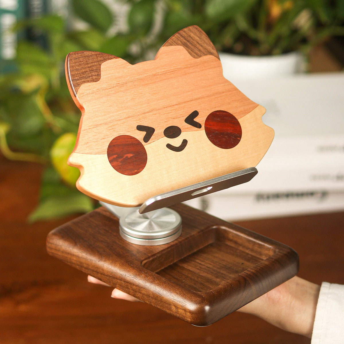Fox Solid Wood Tablet Stand