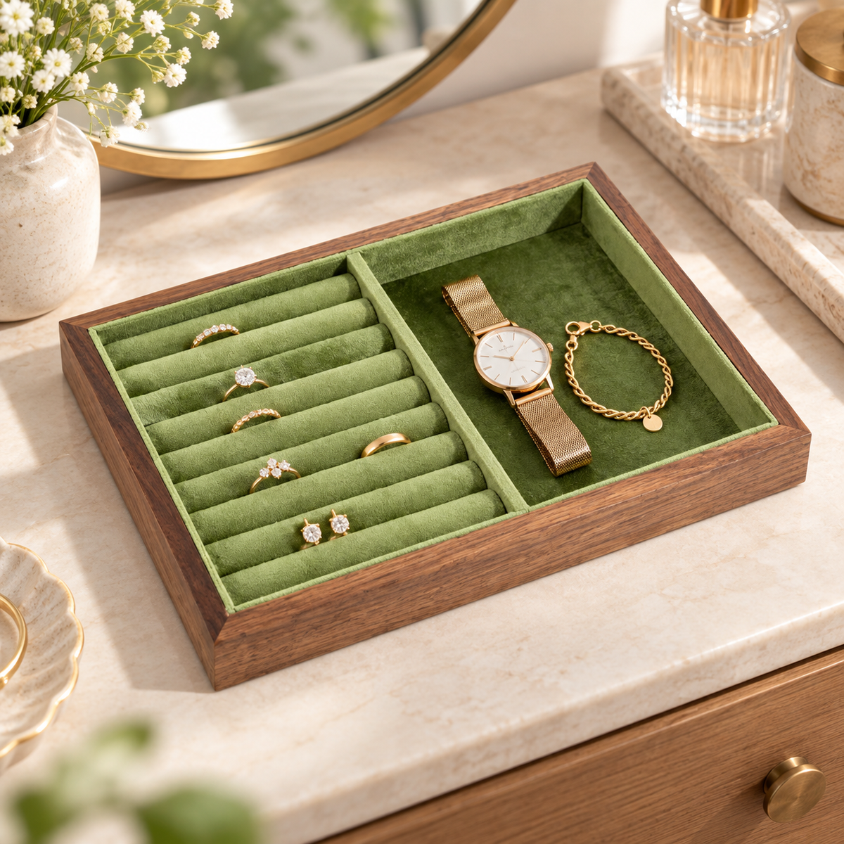 Lornea Solid Wood Jewelry Display Tray