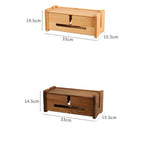 Two wooden desk organizers shown on a white background, each with dimension labels: 33 x 15.5 x 1.5cm