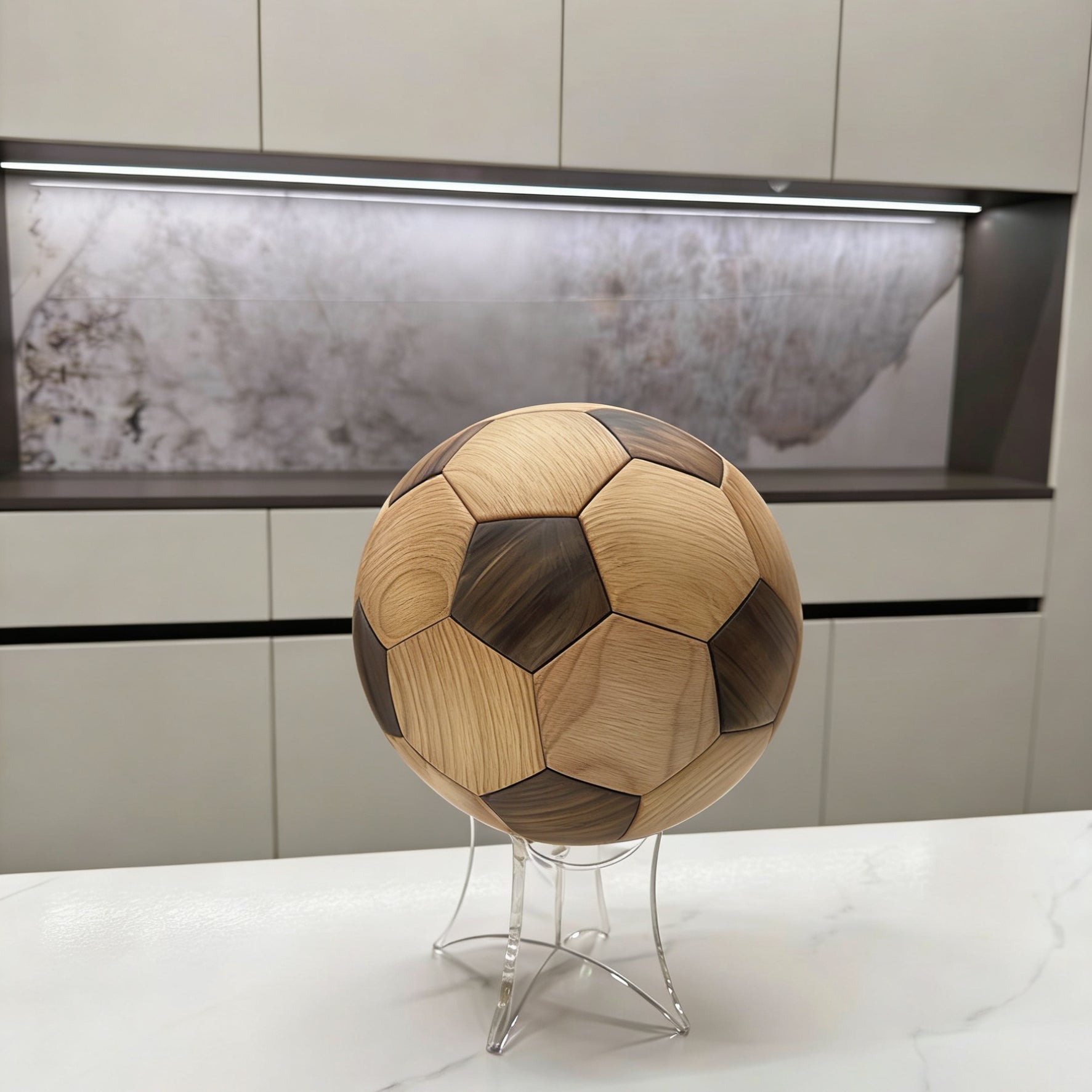 3D wooden soccer model for collectors and sports fans