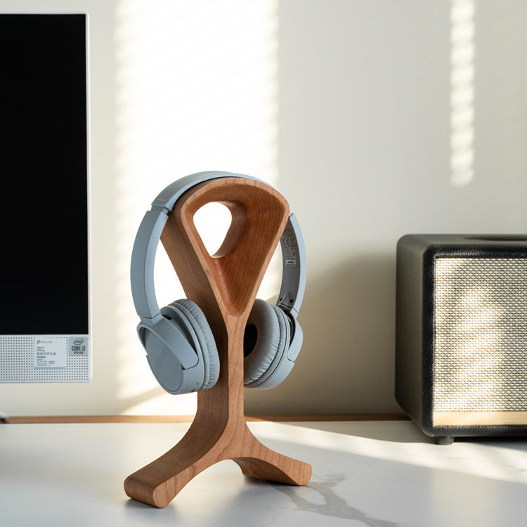 Apex wooden headphone holder made from natural walnut wood
