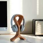 Apex wooden headphone holder made from natural walnut wood