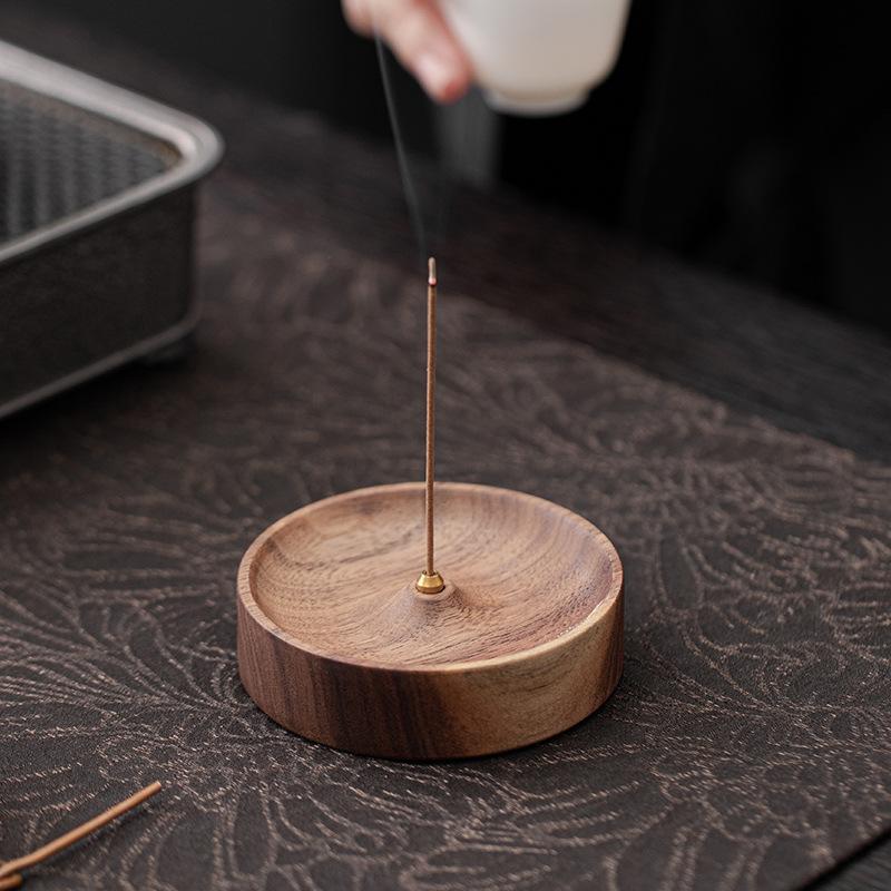 At Ease Solid Walnut Incense Holder