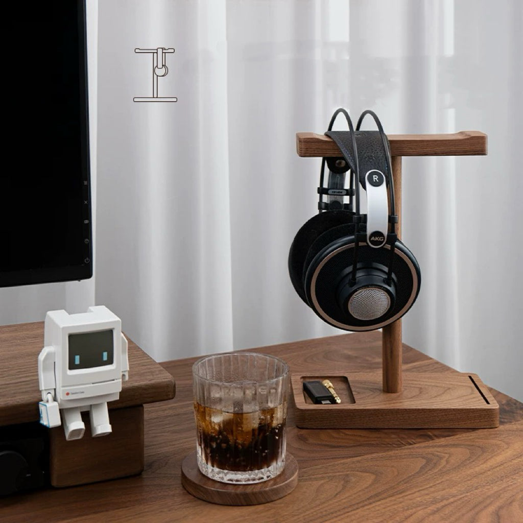 Axis Solid Walnut Headphone Stand