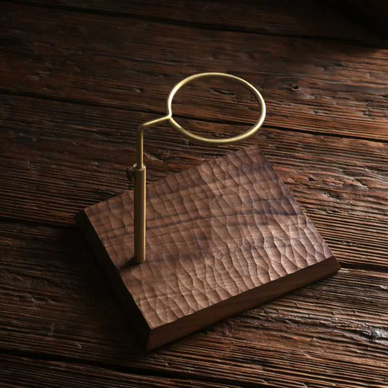 Brew base wooden coffee dripper stand made from natural walnut wood