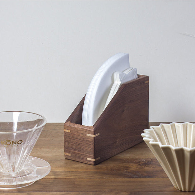 Brew mate wooden coffee filter holder made from natural walnut wood