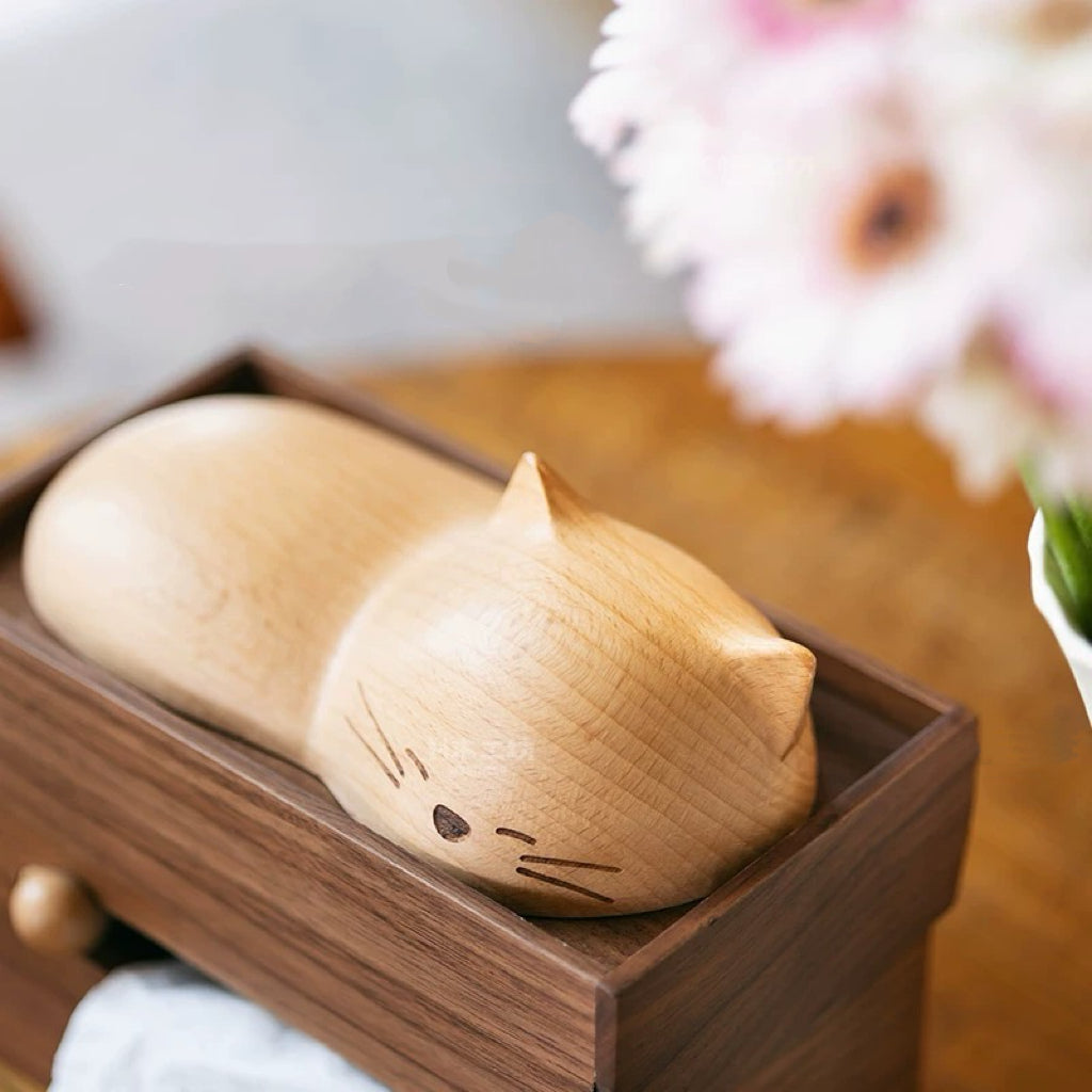 Catnap wooden tissue box made from natural walnut wood