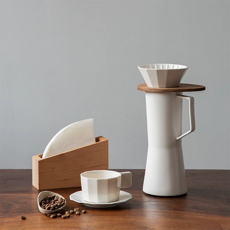 Coffee file wooden filter holder made from natural solid wood