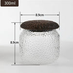 Pebble glass coffee jars with natural walnut wood lids