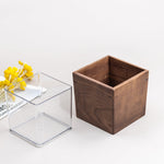 Compact Solid Walnut Desktop Bin