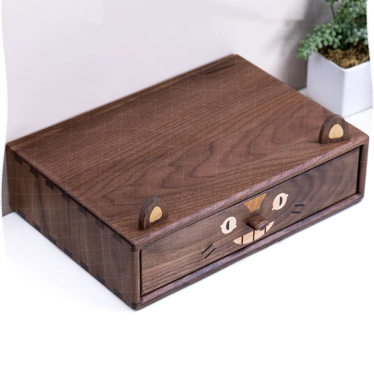 Compact solid wood drawer cabinet for desktop essentials