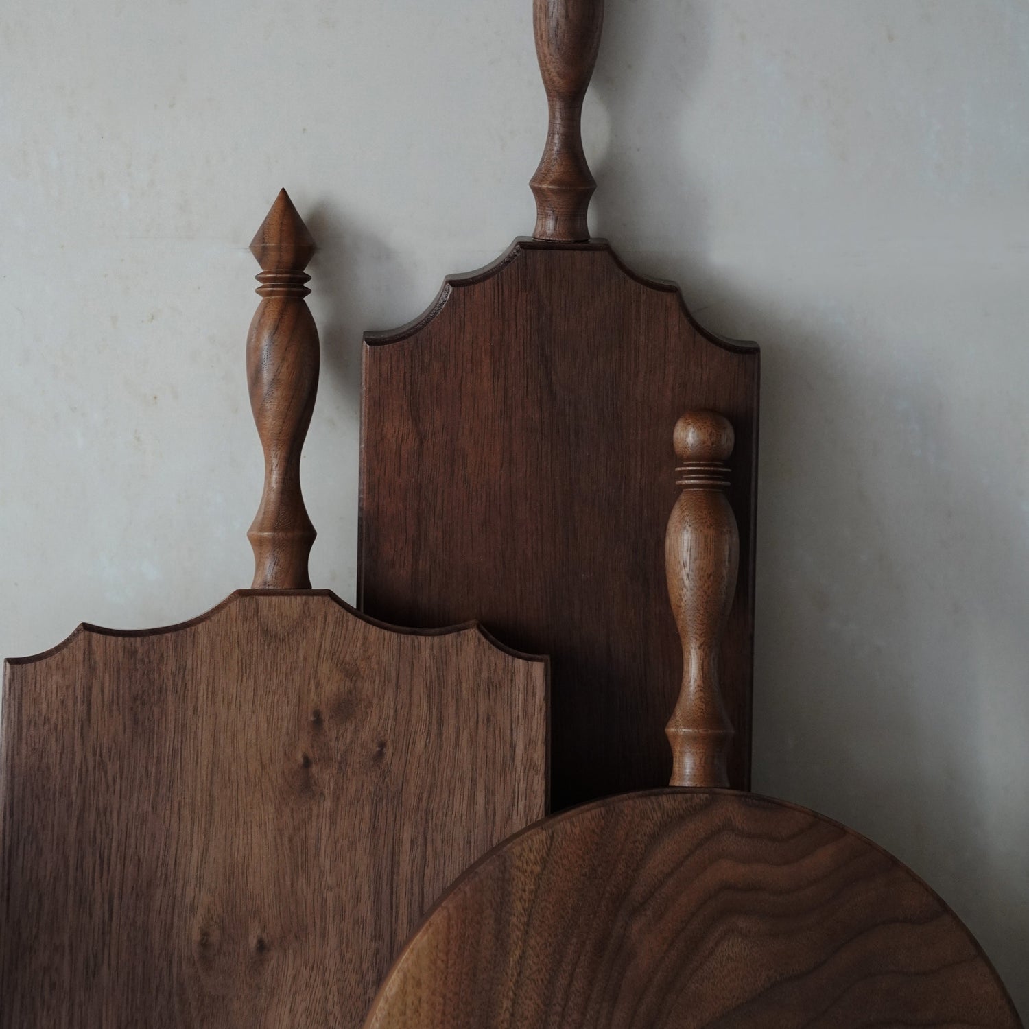 Cottage table wooden serving board made from natural walnut wood