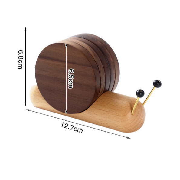 Solid wood coaster set for coffee and tea serving moments