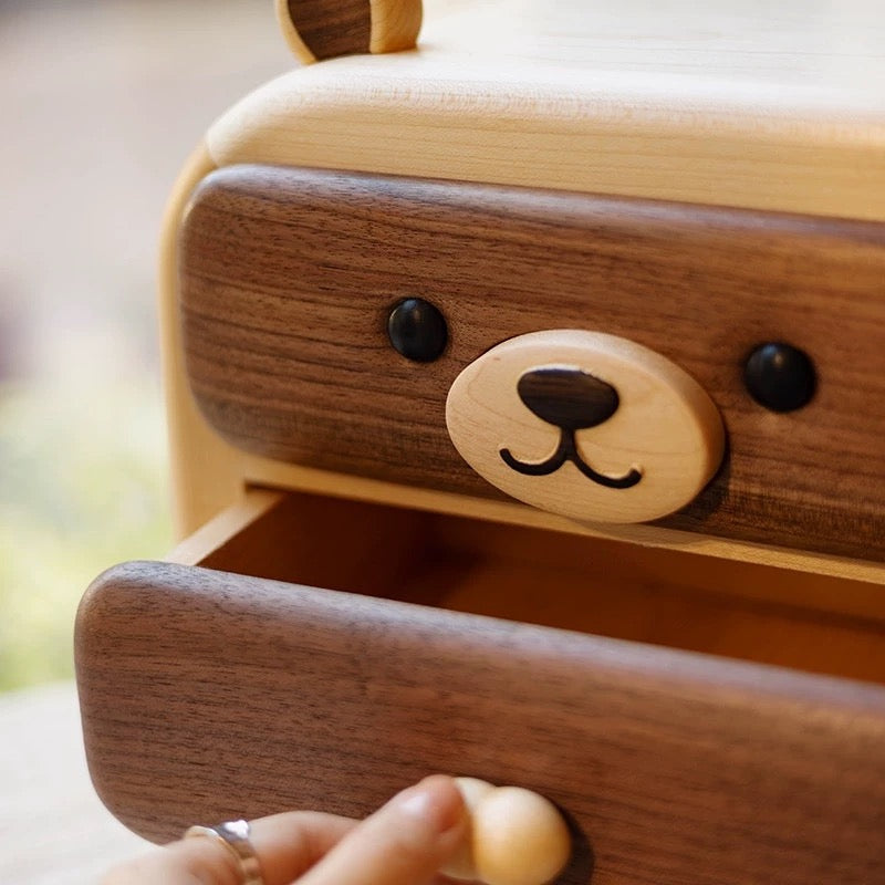 Cute teddy inspired desktop storage cabinet for small items