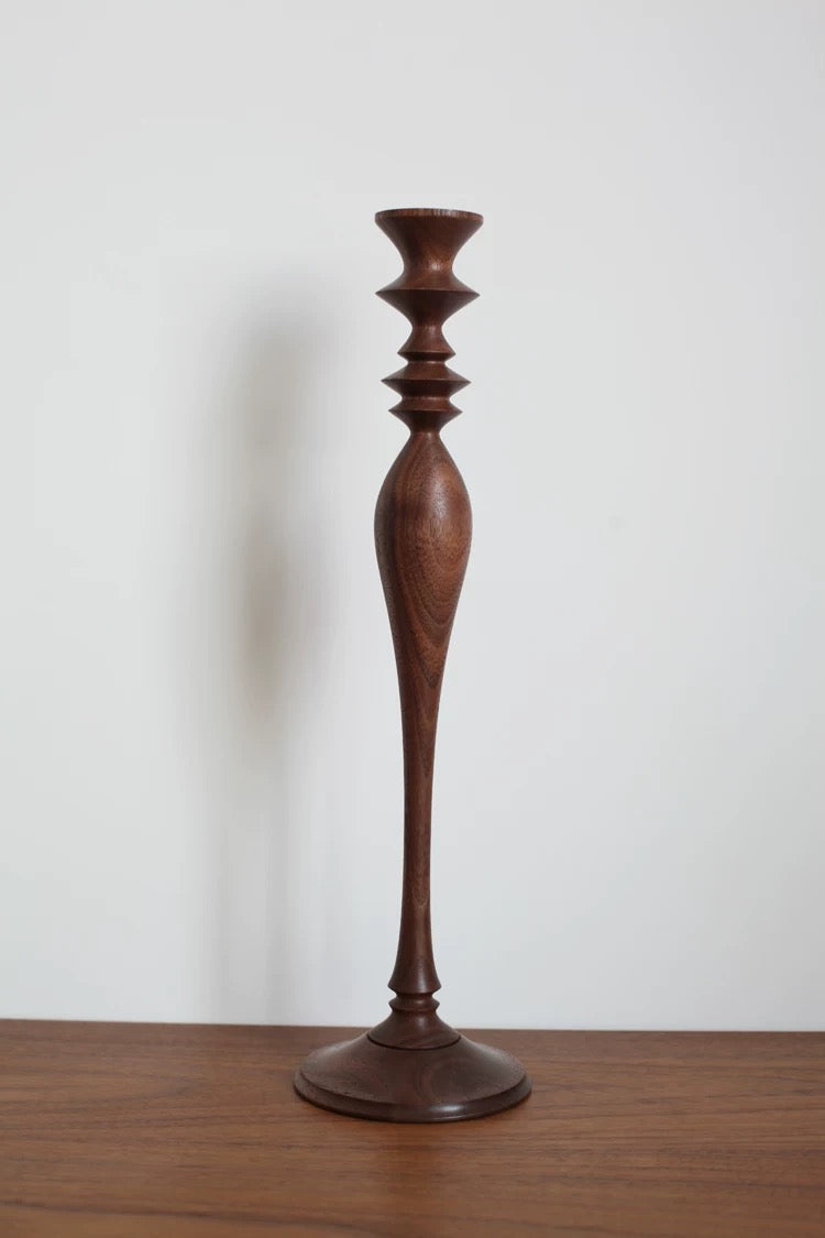 Decorative wooden candle stand for dining and living spaces