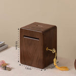 Decorative wooden coin bank for modern interiors