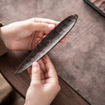 Decorative wooden incense tray with natural texture