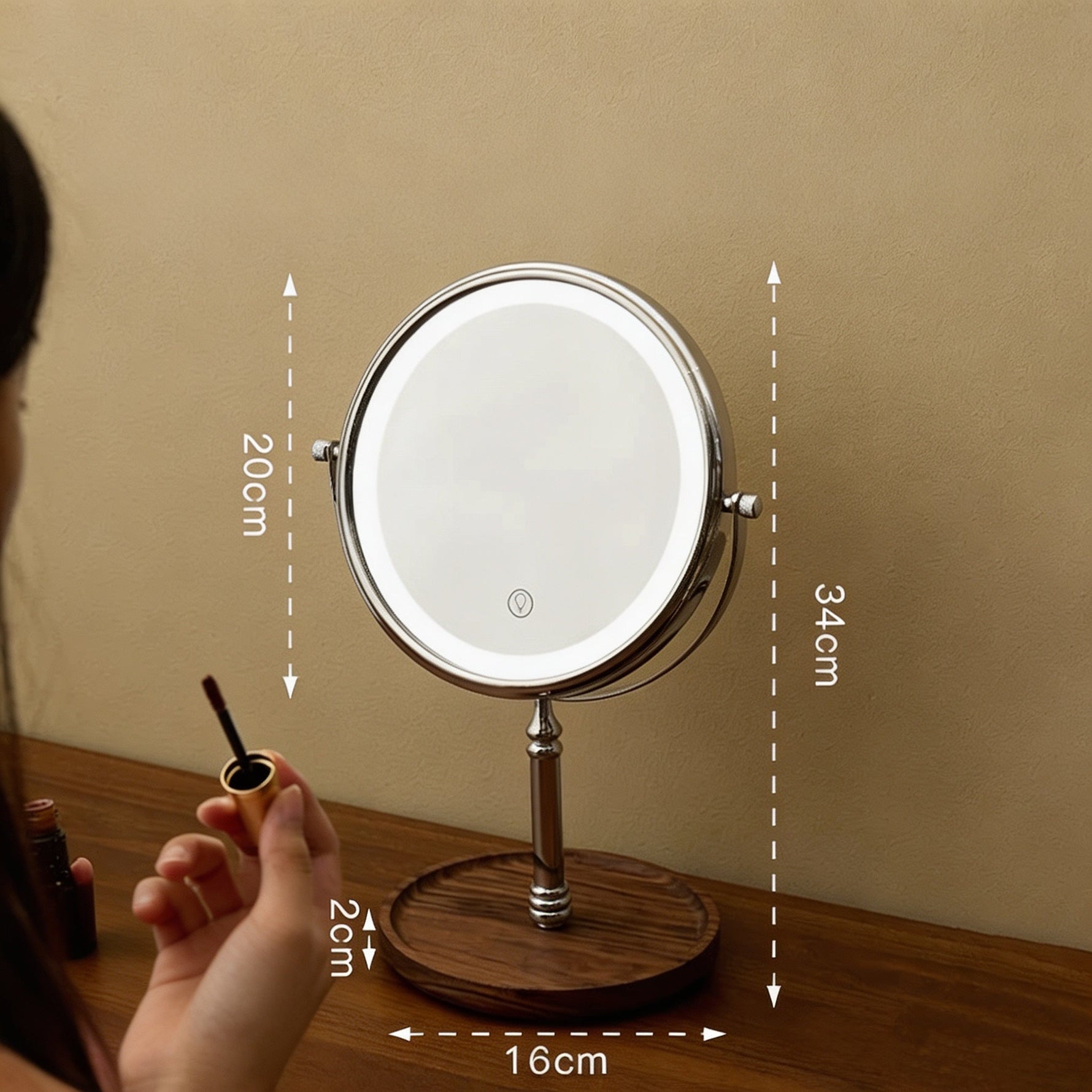 Decorative wooden mirror for home interior and workspace