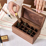 Desktop wooden organizer with divided storage design