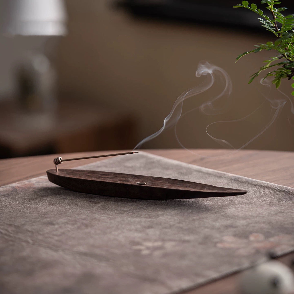 Drift wooden incense burner made from natural walnut wood