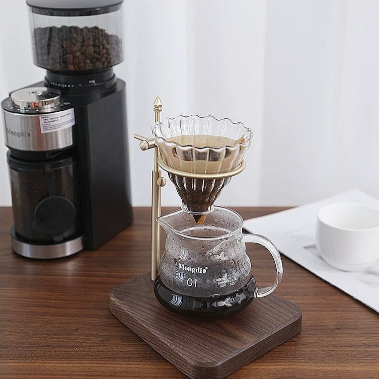 Easy Brew Solid Walnut Pour-Over Coffee Dripper Stand