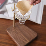 Easy brew wooden coffee dripper stand made from natural walnut wood