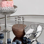 Elegant solid wood fruit picks with stainless steel tips