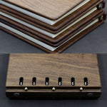 Elegant wooden binder journal for workspace setup