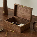 Essentials Solid Walnut Storage Box with Lock