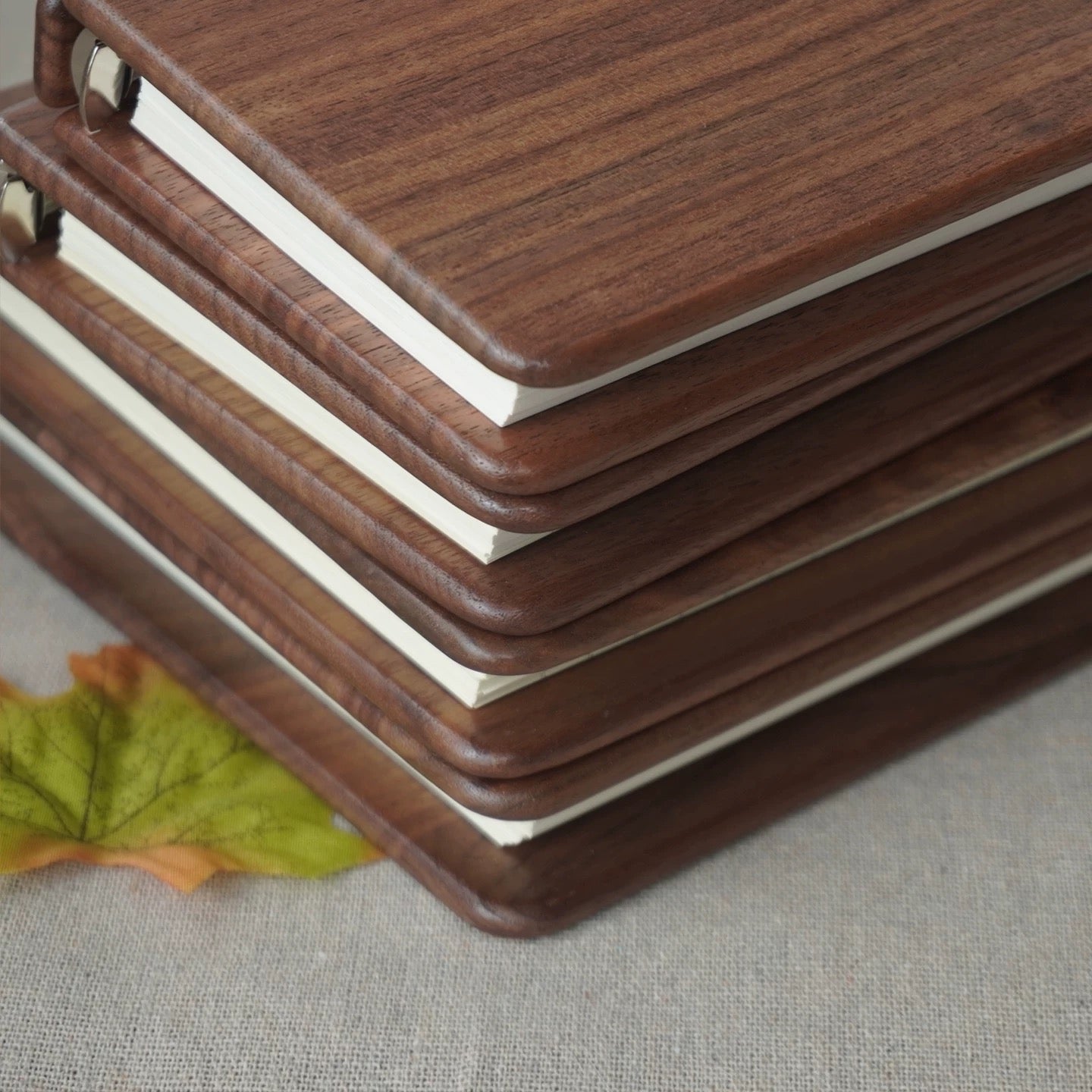 Everyday notes wooden notebook made from natural walnut wood
