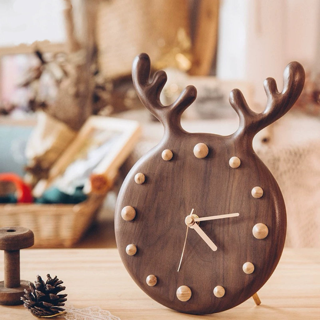 Forest Crown Solid Walnut Wall Clock