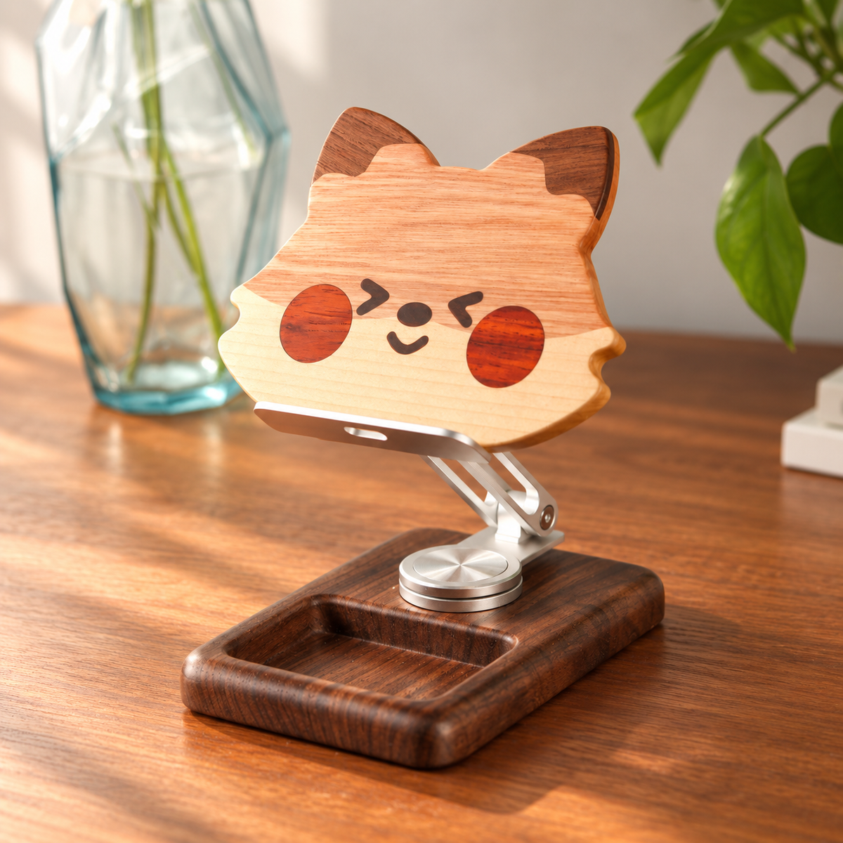 Fox Solid Wood Tablet Stand