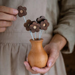 Fresh Bloom Solid Walnut Fruit Pick Set