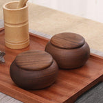 Fresh leaf wooden tea container made from natural walnut wood