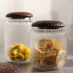 Glass coffee storage canister set for beans and grounds