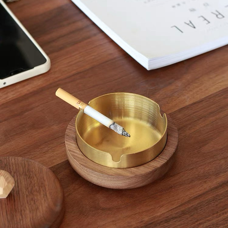 Golden Core Solid Walnut Lidded Ashtray