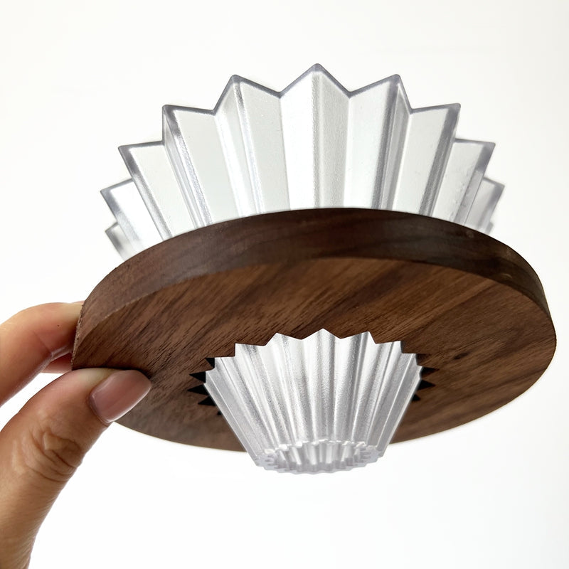 Halo Solid Walnut Coffee Dripper Stand