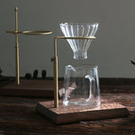 Handcrafted solid walnut V60 coffee dripper stand with minimalist design