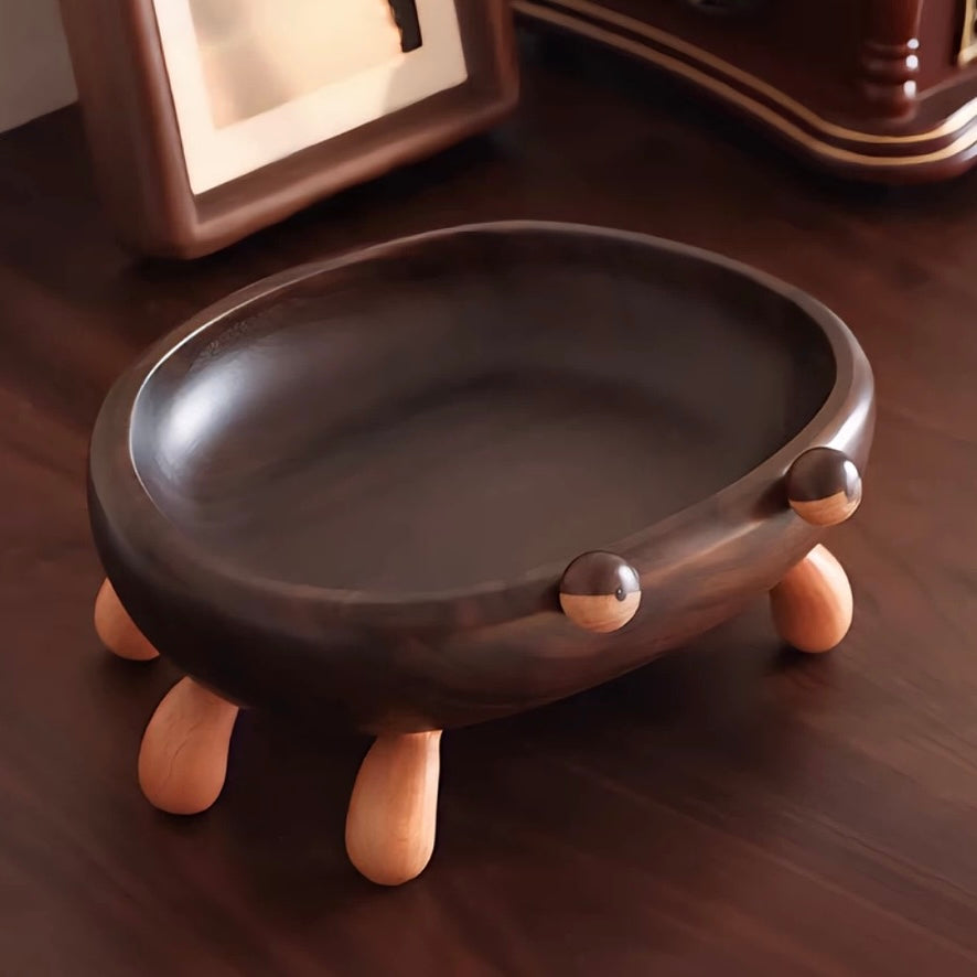 Happy Crab Solid Walnut Catchall Tray