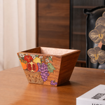 Harvest Hand-Painted Solid Rosewood Storage Basket