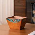 Harvest wooden storage basket made from natural rosewood