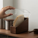 Keeper wooden coffee filter holder made from natural walnut wood