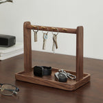 Key station wooden key organizer made from natural walnut wood