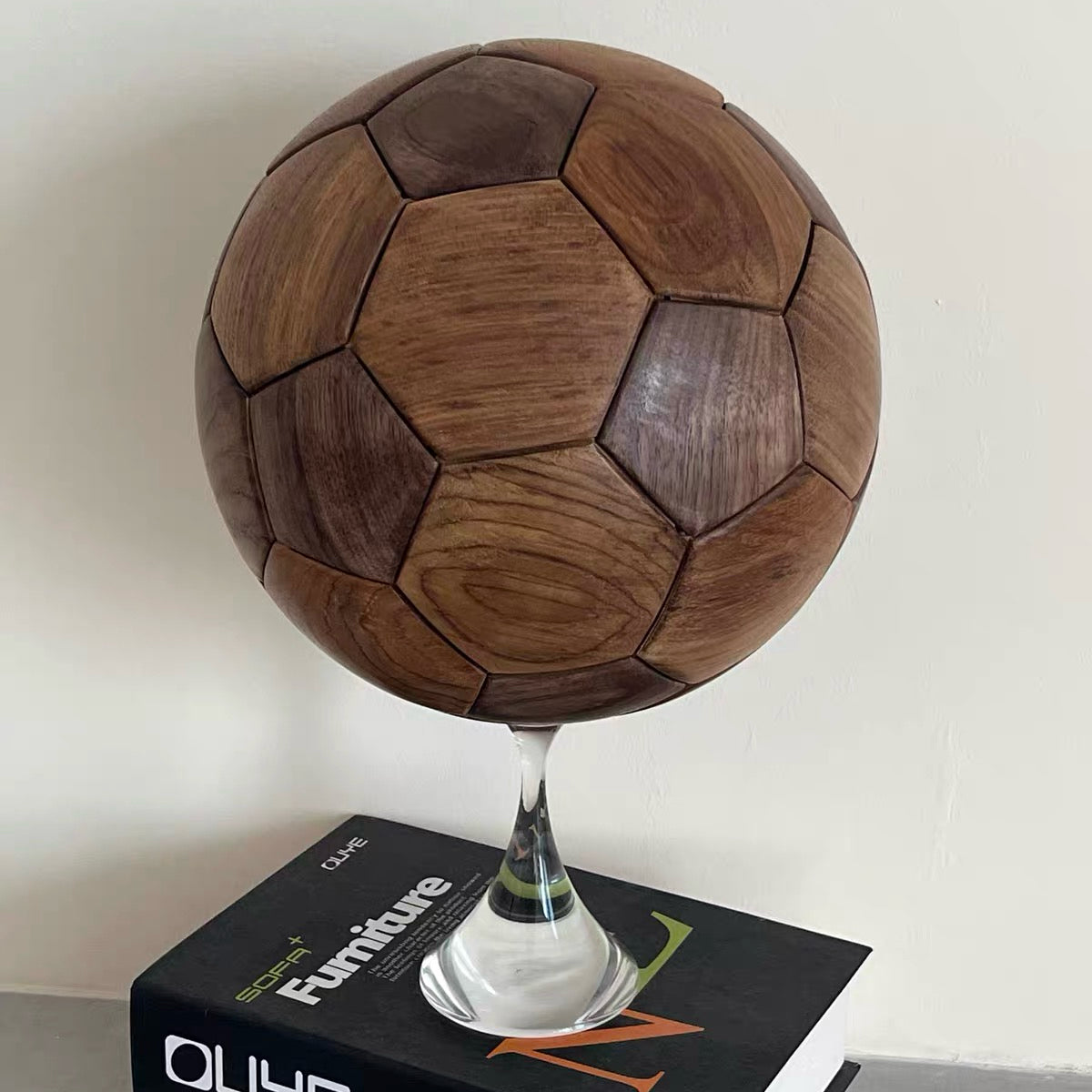 Kickoff wooden soccer puzzle made from natural solid wood