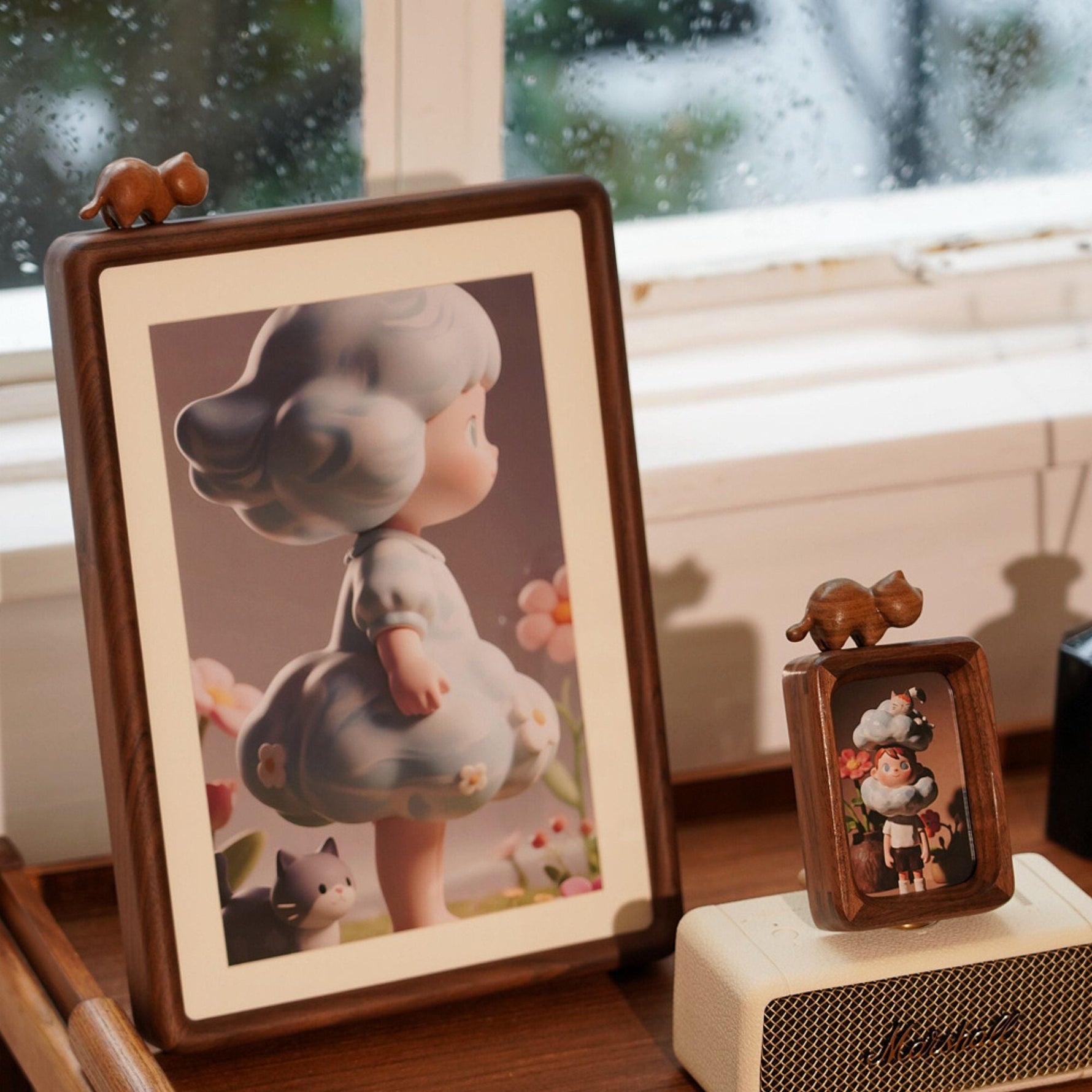 Kitten Solid Walnut Photo Frame