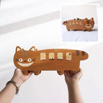Kitty wagon wooden organizer box made from natural cherry wood