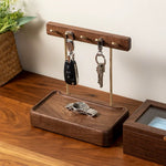 Landing pad wooden key organizer made from natural solid wood