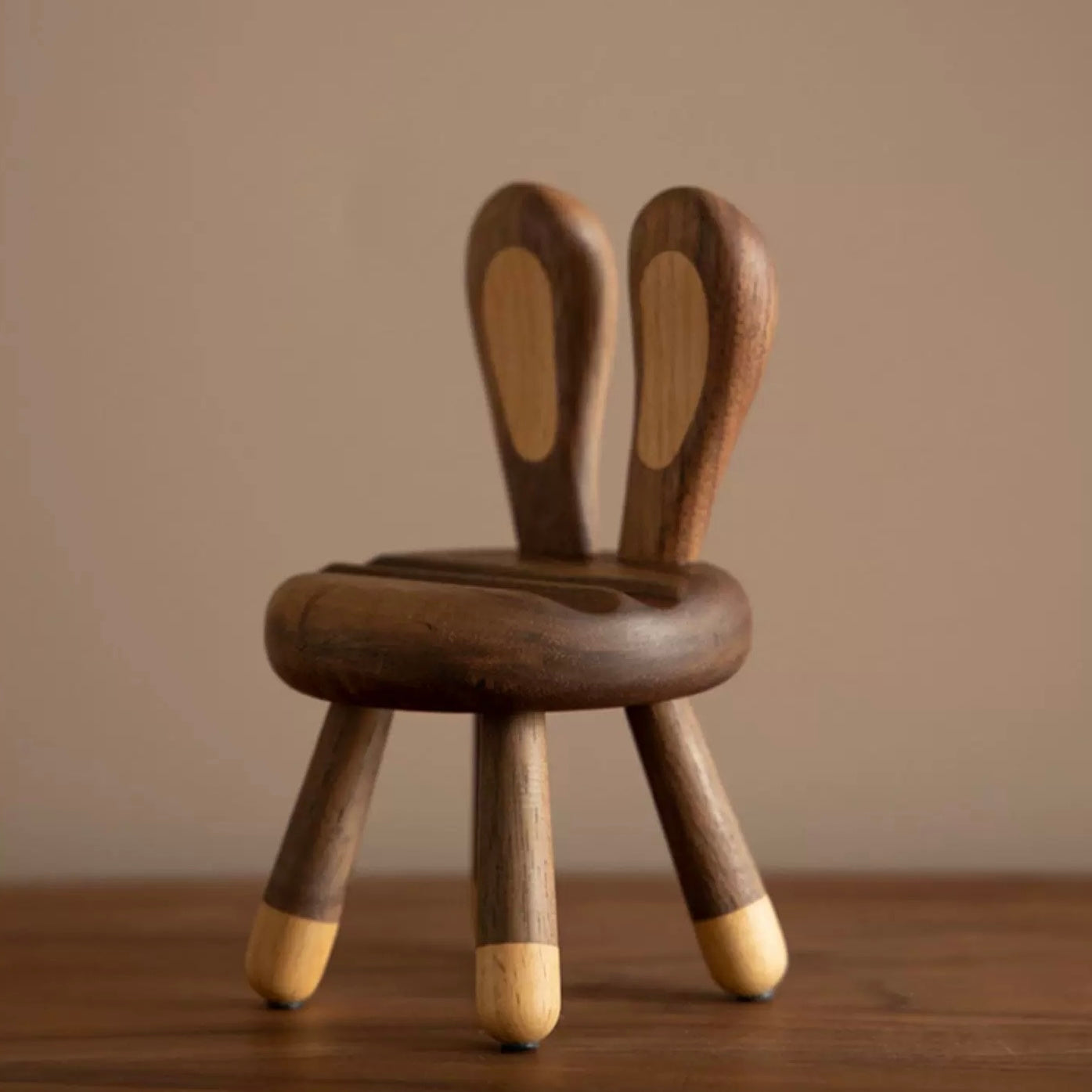 Little Rabbit Solid Walnut Phone Stand